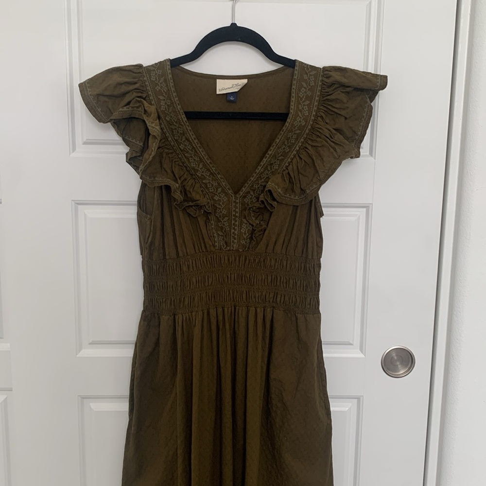 Universal Thread Olive Green Flutter Dress - Picture 6 of 11
